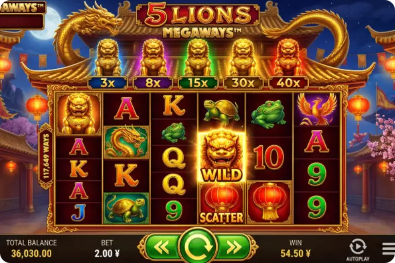 Tragamonedas 5 Lions Megaways - captura de pantalla